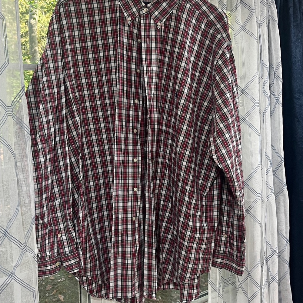 Ralph Lauren Classic Fit Plaid Shirt - Red, Green, Yellow